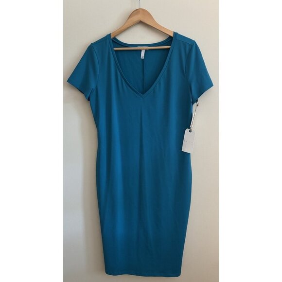 NWT Leith Teal Knit Bodycon Midi Dress Size XL Nordstrom - Picture 1 of 8